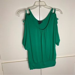 Love Culture women’s small green exposed-shoulder top